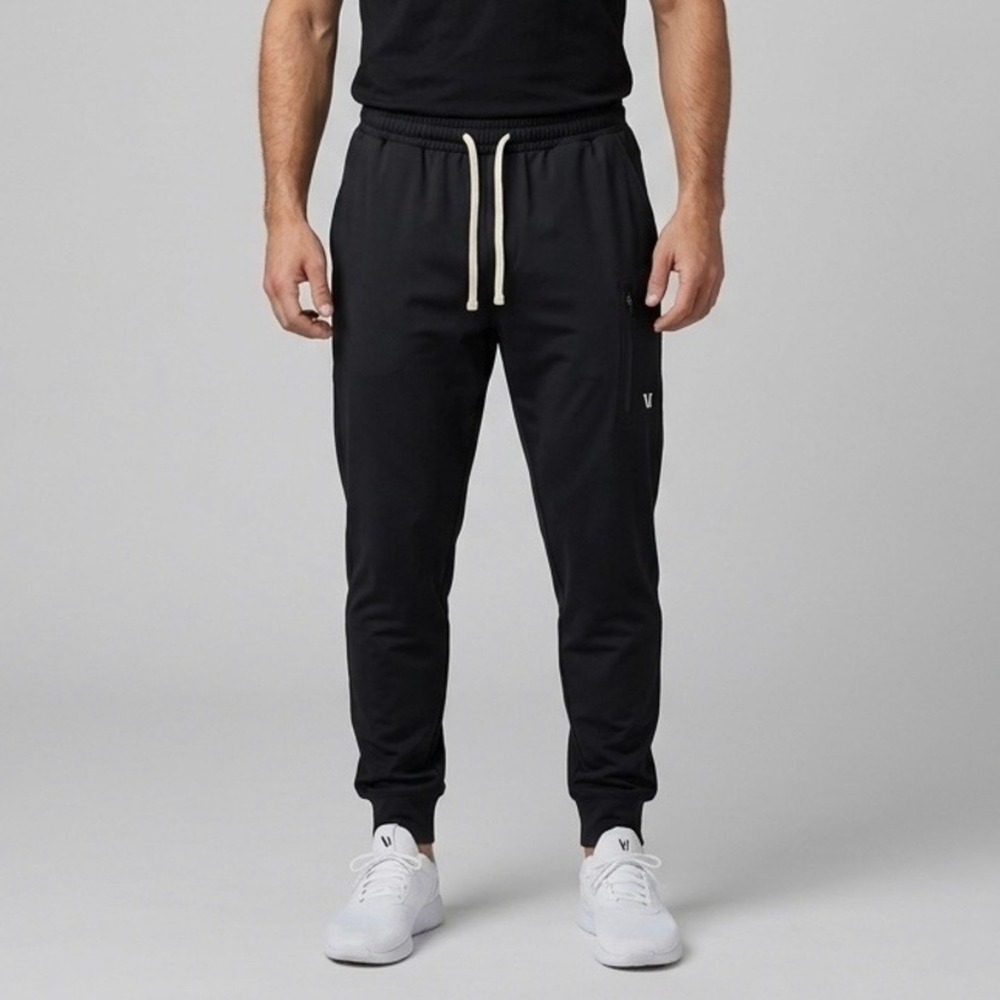 Vuori Men's Sunday Performance Joggers Black Tapered Activewear Pants XS V416